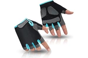 HuwaiH Bike Gloves for Men/Women, Cycling Gloves with Anti-Slip Shock-Absorbing Pad Half Finger Biking Bicycle Gloves