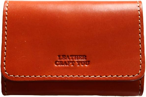 Amazon 栃木レザー 名刺入れ カードケース 名刺ケース メンズ レディース カードケース 本革 牛革 レザー ハンドメイド オレンジ Leather Craft You レザー クラフト ユウ 名刺入れ