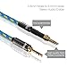 FRiEQ 3.5mm Male To Male Car and Home Stereo Cloth Jacketed Audio Cable (4 Feet/1.2M) for iPhone, iPad, iPod, Smartphones and mp3 players (Plug will be Fully Seated with Phone Case On) Blue/Yellow