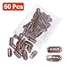 Snap Clips for Hair Extensions Weaves 50pcs U-shape Metallic Wig Clips With Silicon Rubber Small Size Brown