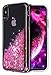 For iPhone Xs Max Case, WORLDMOM Double layer Design Bling Flowing Liquid Floating Sparkle Glitter Waterfall TPU Protective Phone Case for Apple iPhone XS Max [6.5 Inch 2018], Rose Gold