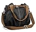 z-joyee Women's Ladies Casual Vintage Hobo Canvas Daily Purse Top Handle Shoulder Tote Shopper Handbag Satchel Bag,Black