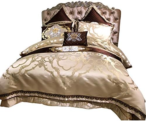 JYTT European Luxury Queen size Bed comforter set Bed in a bag, Floral shabby Chic 10 pieces Bedding sets 100% cotton Bedroom Comforters-A Queen2