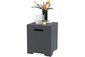 UPHA Propane Tank Cover for Propane Fire Pits, Suitable for Standard 20 Gallon Propane Tanks, Concrete Hideaway Tank Table with Side Handles, Dark Grey