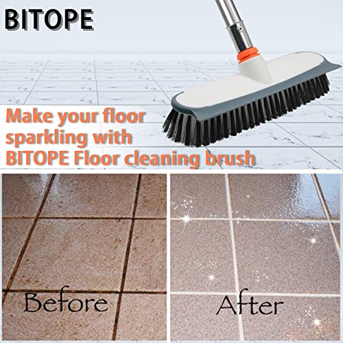 Heavy Duty Floor Scrub Brush with Long Handle,BITOPE 12\