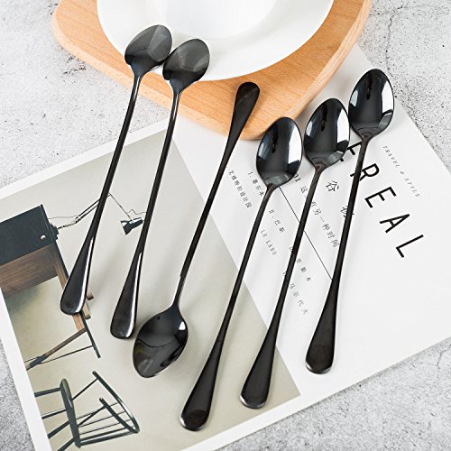 image for Dhrbsx Long-handled ice tea spoon, cocktail stir spoons, stainless ste