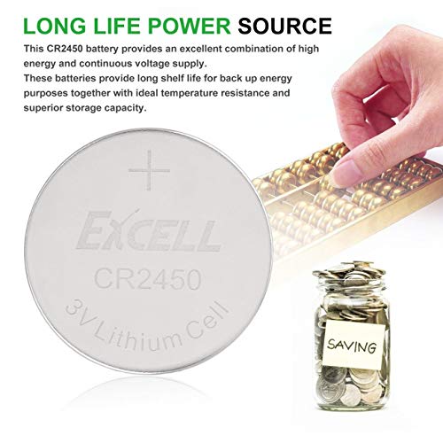 Remote Control Model Vehicle Parts and Accessories,5PCS EXCELL 3V CR2450 Lithium Coin Cells Button Batteries for Watch LED Lights