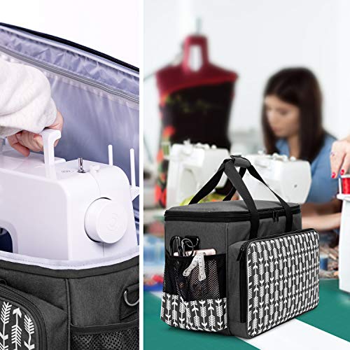 Yarwo Sewing Machine Carrying Case with Bottom Wooden Board, Universal