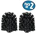 mDesign Replacement Toilet Bowl Brush Head, Easy Screw-On Design for Bathroom Storage - Sturdy Stiff Bristles Make Deep Cleaning Simple - 2 Pack - Black
