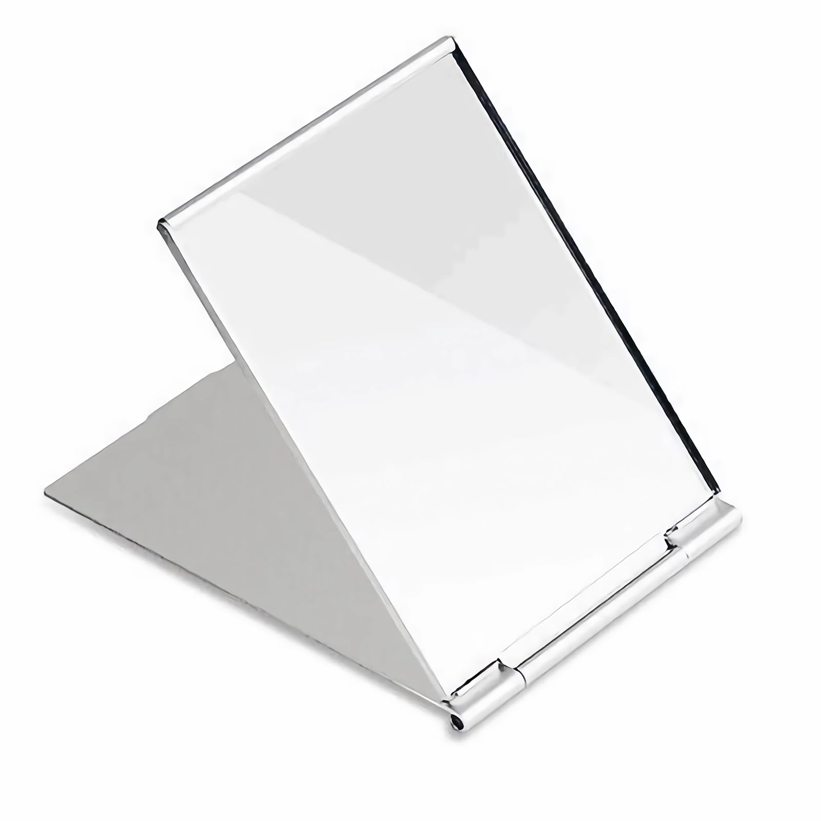 Photo 1 of G2PLUS Portable Folding Vanity Mirror, Ultra-Slim Aluminum Shell Travel Mirror, 4x3 Inch Small Mirror for Travel, Bathroom, Makeup, Beauty, Grooming