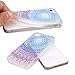 iPhone 4 Case, JAHOLAN Flower Clear Edge TPU Soft Case Rubber Silicone Skin Cover for iPhone 4 4s - Blue Purple Tribal Mandala