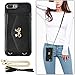 LAMEEKU iPhone 7 Plus Wallet Case, iPhone 8 Plus Crossbody Cell Phone Bag, Shockproof iPhone 7 Plus Card Holder Case,Protective iPhone 8 Plus Leather Case with Crossbody Chain Wrist Strap 5.5