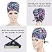 JoyRing 4 Pack Unisex Adjustable Surgical Hat Scrub Cap with Sweatband for Ponytail and Free Reusable Cotton Mask, One Size Fit Most