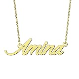 BYBWBL Amina Name Pendant Necklace 18k Gold Plated