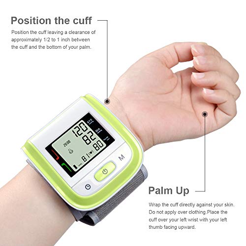 Elera Wrist Blood Pressure Cuff,Fda Approved Blood Pressure Monitor,Blood Pressure Cuff,Automatic Blood Pressure Monitor(Green)