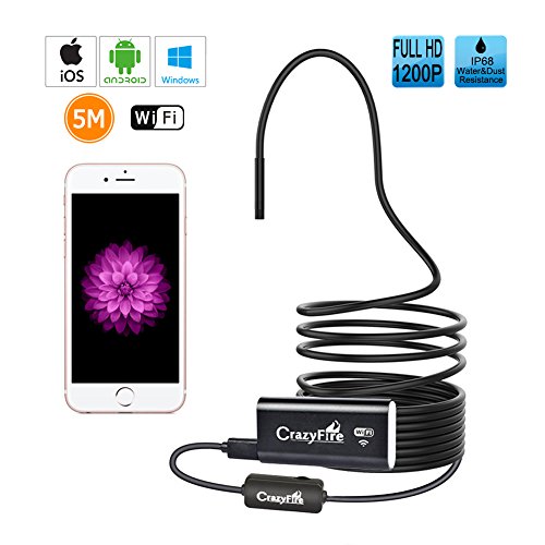 [new upgraded]1200p full hd wifi endoscope,crazyfire waterproof i…