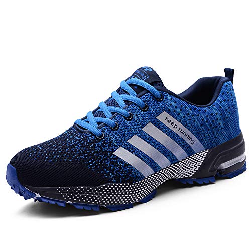 Moligin Running Shoes Men Women Athletic Fitness Tennis Sport Shoes Outdoor Lightweight Sneakers Blue