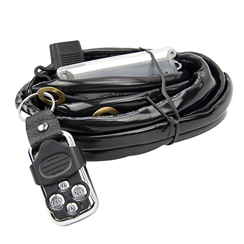 Liteway LED Light Bar Wiring Harness Wireless Strobe Wiring Kit ON-OFF-Strobe Remote Control Switch for Driving Light Fog Light Work Light(1Lead 12ft), 2 Years Warranty