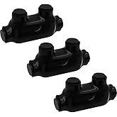MAKERELE 3-Pack Insulated Inline Splice Connectors, 4-14AWG 1 Port | Dual Entry, Multi Tap/Cable Connectors, Pre-Filled Oxide Inhibitor, for Residential Electrical Wiring Applications, UL Listed