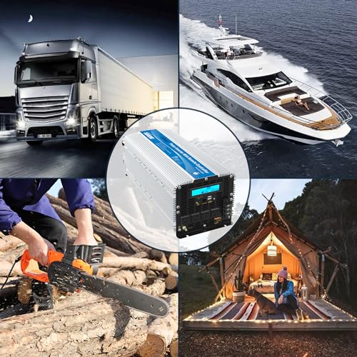 5000Watt Heavy Duty Modified Sine Wave Power Inverter Approved by CETL Converts DC 12volt to AC 120volt with LCD Display 4 AC Sockets with Remote Control for Solar System Truck RV and Emergency