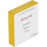 StonyLab Qualitative Filter Paper Circles, 125mm Diameter Cellulose Filter Paper with 20 Micron Particle Retention Medium Filtration Speed, Pack of 100 (125mm Diameter)