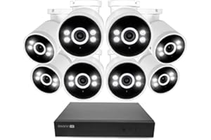 Swann AdvancedX Wired NVR 4K Security Camera System, 8 Channels, 8 PoE Cameras Outdoor, 1TB HDD Storage, Color Night Vision, Smart AI Video Analytics/Alerts, Motion Detection, 24/7 Recording