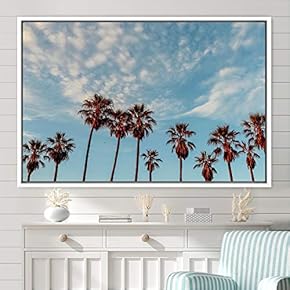 signwin Framed Canvas Wall Art Palm Tree Colorful...