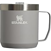 STANLEY Stay-Hot Camp Mug 12 oz | Press Fit Drink Through Lid | Cup for Coffee, Tea and Drinks | Insulated Stainless Steel Coffee Mug | BPA-Free | Ash 2.0