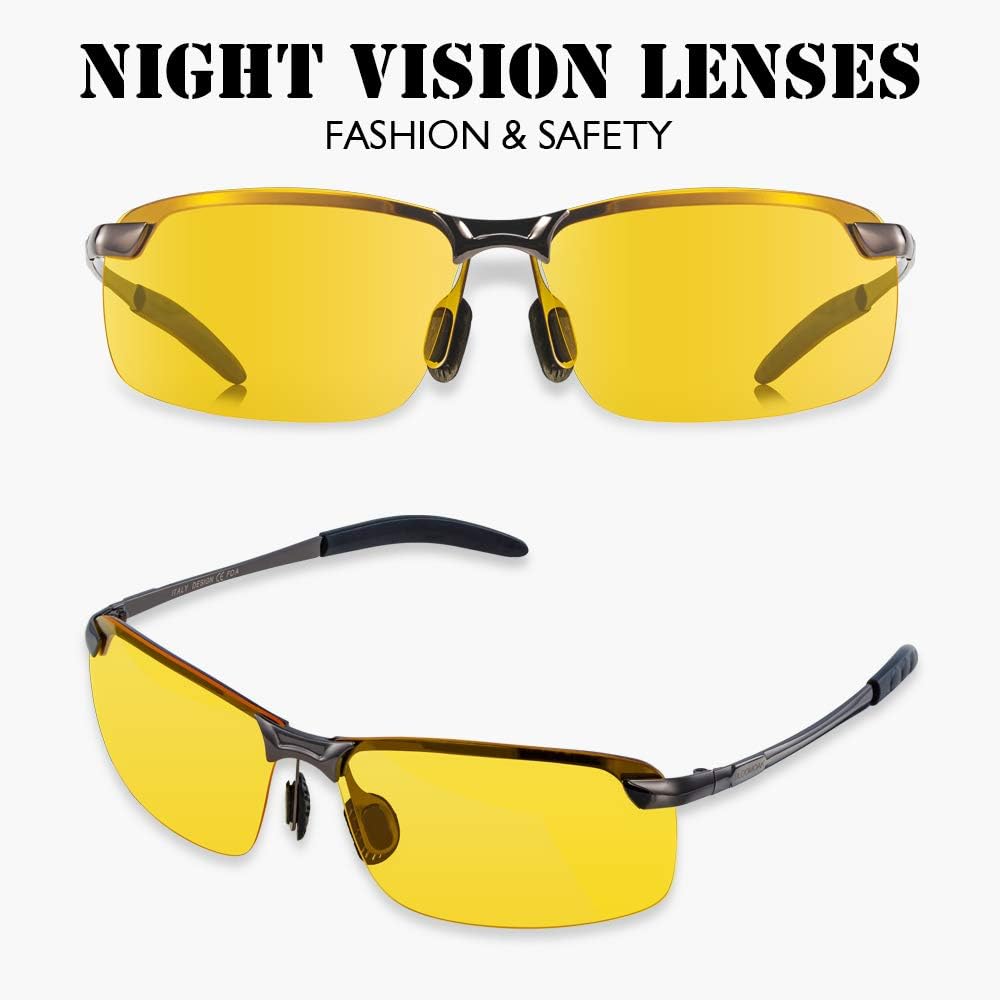Bloomoak Night Driving Glasses, HD Night Vision Polarized Driving Glasses for Fishing, Yellow Lens - Image 4