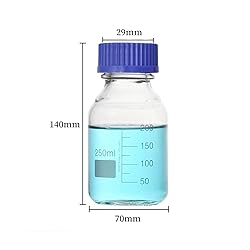 QOAEZK 250ml Reagent Media Bottle, Graduated Glass