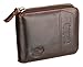 Admetus Genuine leather Zippered Bifold gifts for men wallet Exquisite gift ,Brown2
