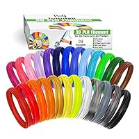 3d Pen Filament Refills - PLA filament 1.75mm | 25 Colors, 20 Solid Colors + 5 Fluorescent / Transparent, 33ft Each, 825 Feet Total