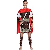 Abaodam Men Ancient Roman Gladiator Costume Soldier Warrior Clothes Greek Outfits Set Halloween Dress Up Party Role Play Cosplay Props