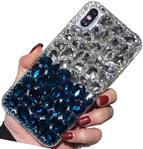 Huawei P20Lite/Nova3e Noble Case, Portable Shiny Big Diamonds Back Useful Girl Princess Cover, LICHE Scratch Proof Protect Slim Thin Phone Light Case for Huawei P20 Lite CBlue
