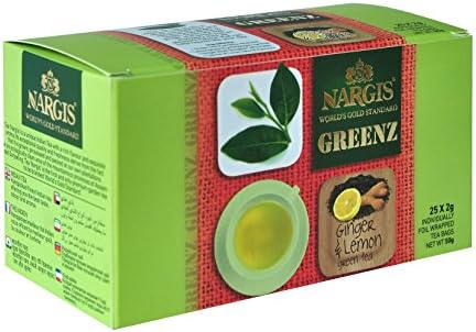 Nargis Ginger Lemon 25 Teabags 2 Gram Each Individually Foiled Wrapped