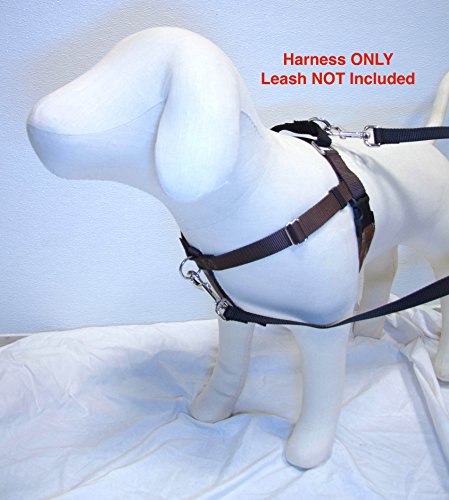 1" Wide XLarge Freedom No-Pull Harness ONLY - Direct from Inventor (Brown w/Black Loop)