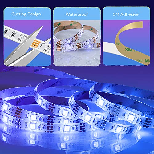 MINGER LED Strip Lights, 16.4ft Color Changing Light Strip Music Sync