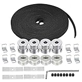Zeelo 5M GT2 Timing Belt 6mm Width + 4pcs 20 Teeth