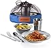 Wealers Unique Complete Messware Kit Polished Stainless Steel Dishes Set| Tableware| Dinnerware| Camping| Buffet| Includes - Cups | Plates| Bowls| Cutlery| Comes in Mesh Bags (Single Person Blue)