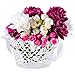 Boao White Handle Wedding Flower Baskets, 2 Packs(6.7 x 4.2 x 4 Inch)