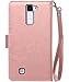 LG K10 Case, BENTOBEN LG Premier LTE L62VL L61AL Magnetic Wallet Flip Synthetic Leather Case Cover Credit Card Slots Holder Money Pocket Wristlet for LG K10 MS428 K428SG, Rose Gold