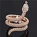 Yfnfxl Snake Ring Womens Rose Gold Snake Ring Fashion Rhinestones Cute Animal Rings (Gold, 7)