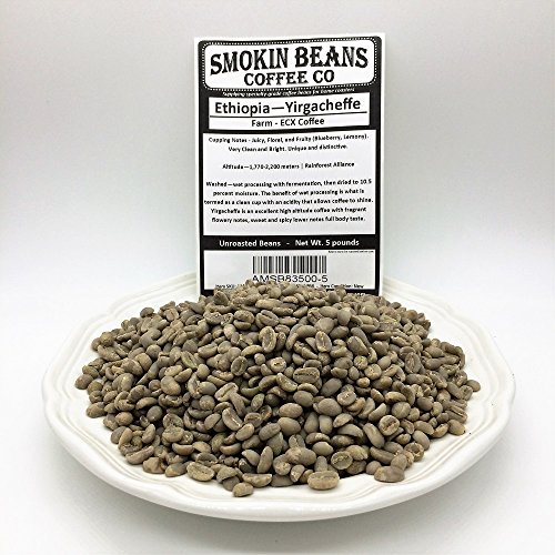 5 LBS ETHIOPIA YIRGACHEFFE (in FREE BURLAP BAG) FRESH NEWCROP