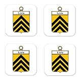 Levis Family Crest Square Coasters Coat of Arms