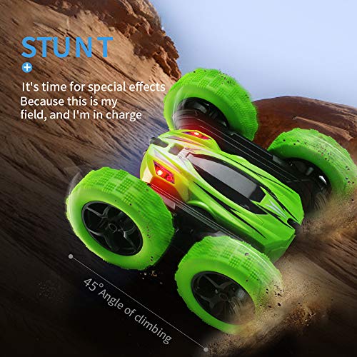 Insaneness Xmas Gift Toys Kids 360° Rotate Stunt Car Model RC 4WD High Speed Remote Control Off-Road Toy (Blue)