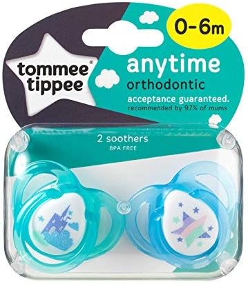 Closer To Nature Any Time Soother Twin Pack - 0-6m (Castle/Stars)