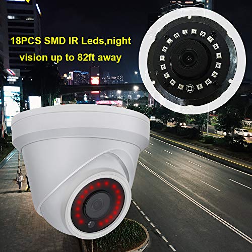 UltraHD 4K (8MP) Security POE IP Camera Dome VK-IMD28-A,2.8mm Fixed Lens,Resolution 3840x2160, 82ft Night Vision, Built in Audio Input,Compatible with Hikvision,Support Onvif,H.265,Weatherproof IP66 - Thumbnail 3