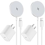 Magnetic Wireless Charger for iPhone 16 15 Wireless Charging,Fast Mag-Safe Charger 2Pack 6FT with Apple USB C Charging Block for iPhone 16 Pro Max/16Pro/15 Pro/16/15/14/13/12/Plus/AirPods 3/2/Pro 2