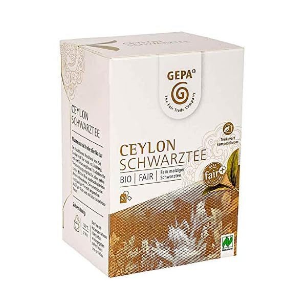 Gepa Bio Ceylon Schwarztee - 100 Teebeutel - 5 Pack ( 20 x 2g pro Pack)
