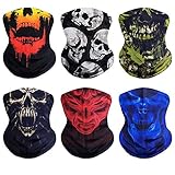 VCZUIUC Multi Functional Headband Neck Gaiter Skeleton Headwear Scarf Seamless Bandana Skull Face Mask, Hiking Motorcycle Skiing Running (6 Skull-1)